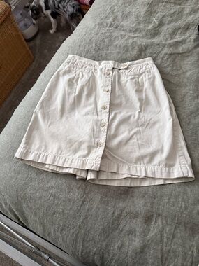 Van Heusen Cream Button-Front Skort